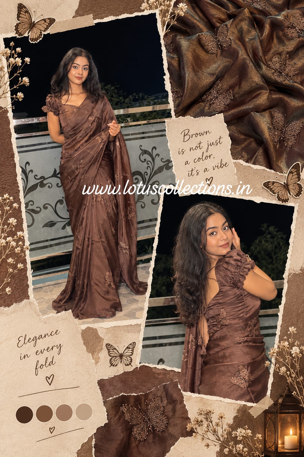 Fendi Satin Saree Two Tone