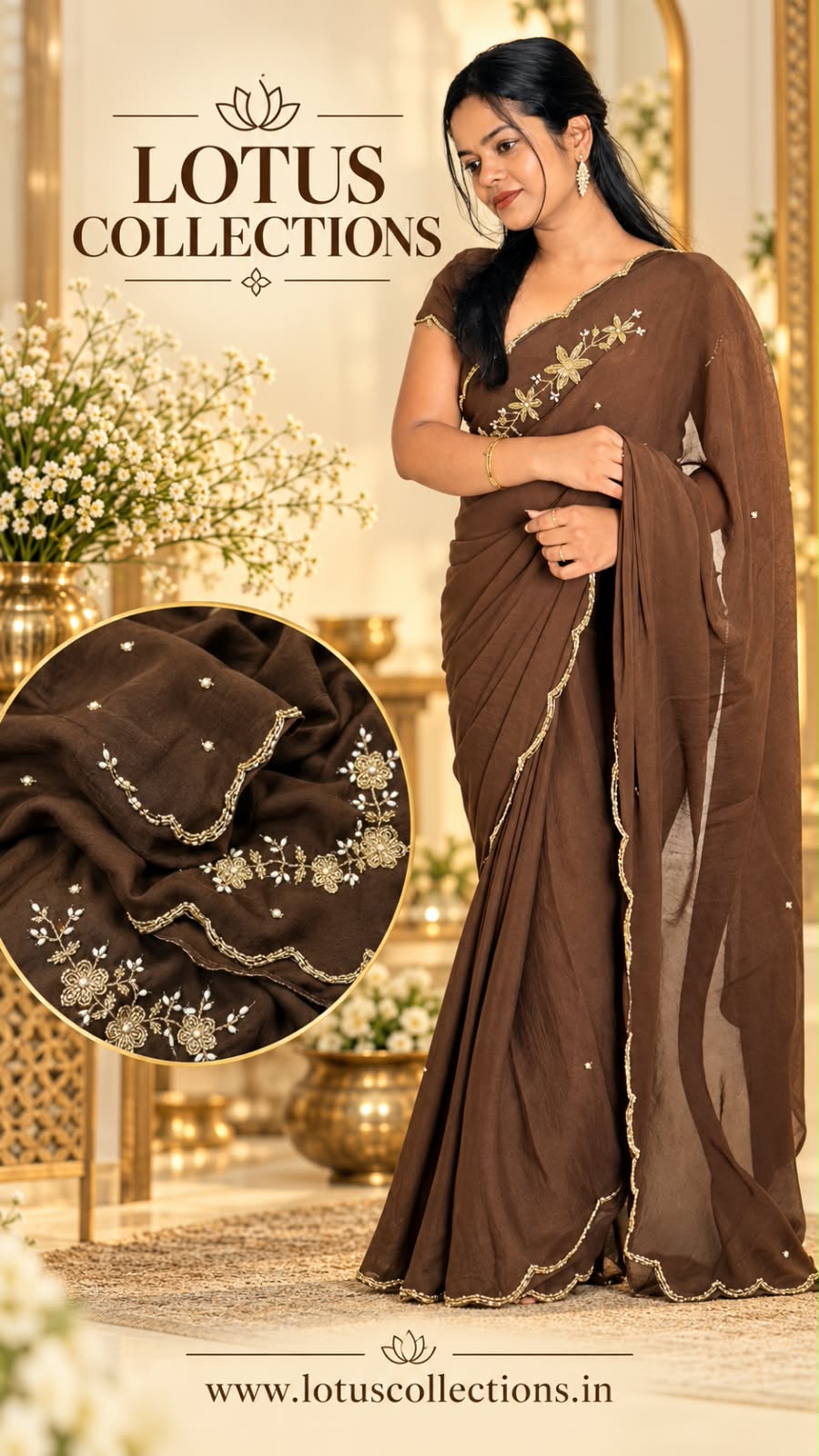 Crushed Rangoli Saree