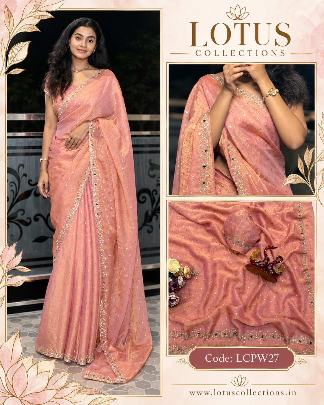 Moss Chiffon Shining Saree